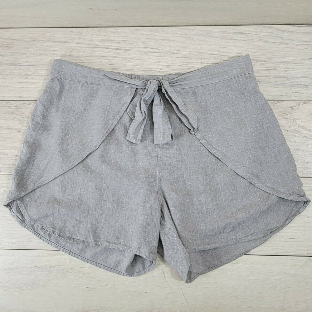 Patagonia Hemp Blend Garden Island Shorts Tie Front, Khaki, Size XL